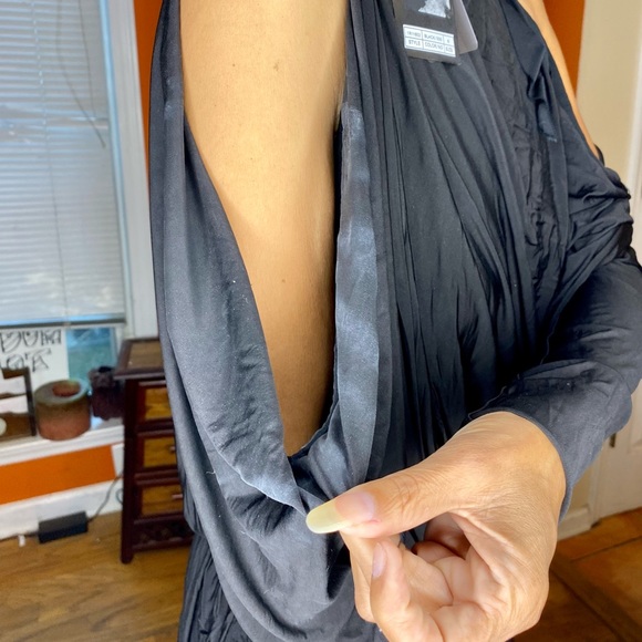 Alexander Wang NWT cupro jersey drape dress LBD S - Picture 7 of 13